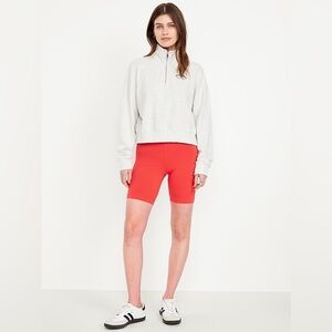 Old Navy | Bright Coral High-Waisted Biker Shorts